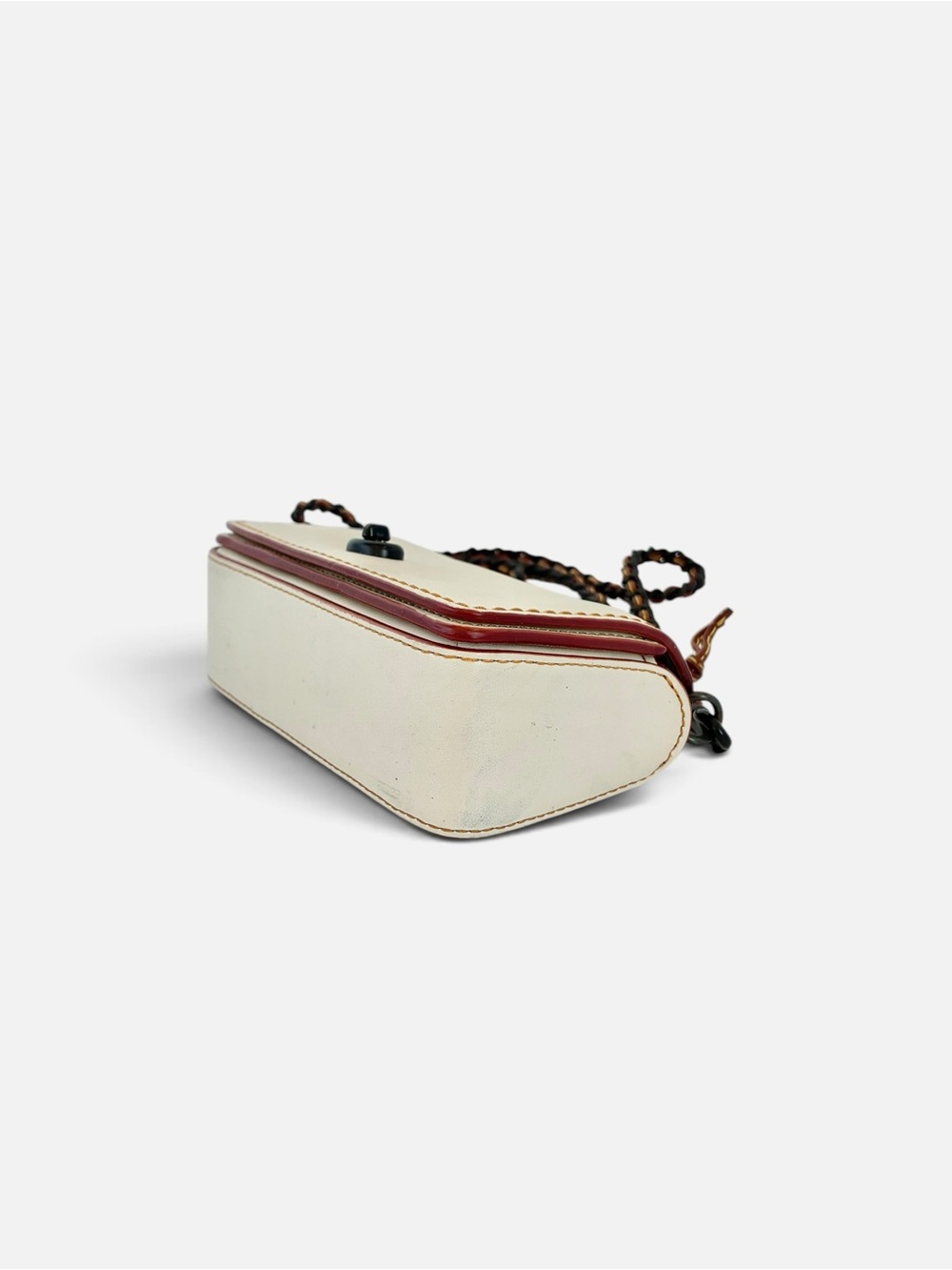 Coach Mini Crossbody in Ivory with Braided Dark Chain - Picture 7 of 11